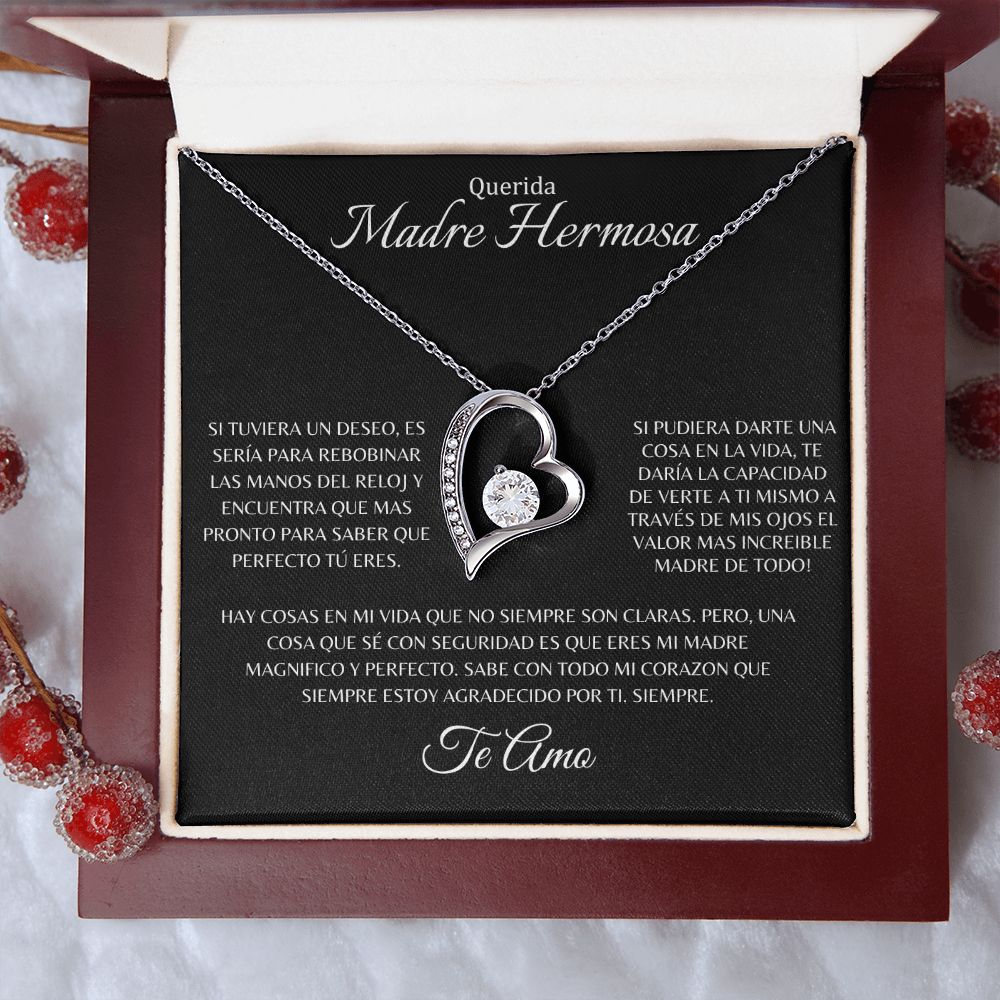 Beautiful Heart Pendant Forever Love Necklace For Mother - Madre Hermosa