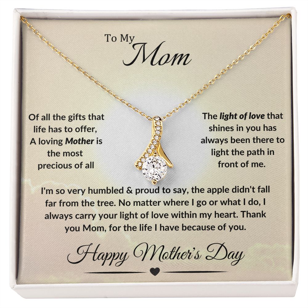 Alluring Beauty Necklace - White/Yellow Gold - Mom Mother's Day Light & Apple