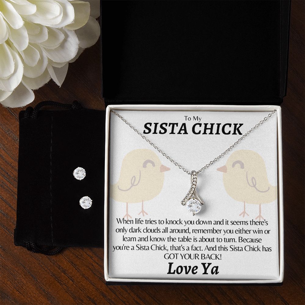 Alluring Beauty Necklace + Cubic Zirconia Earrings For All Sista Chicks
