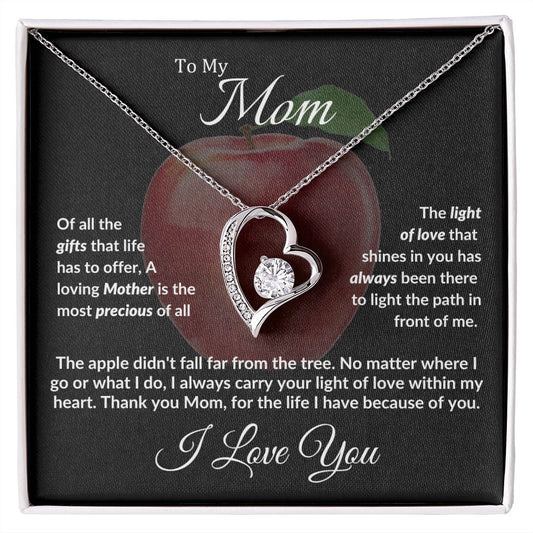Forever Love Necklace - To My Mom - The Apple Stayed Close To The Tree Light of Love